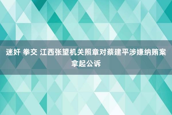 迷奸 拳交 江西张望机关照章对蔡建平涉嫌纳贿案拿起公诉