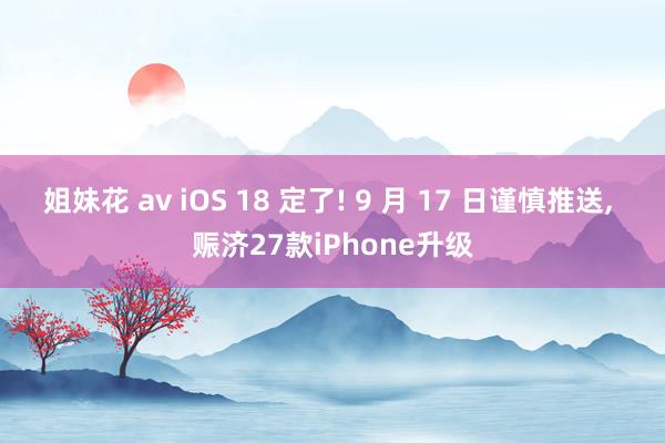 姐妹花 av iOS 18 定了! 9 月 17 日谨慎推送, 赈济27款iPhone升级