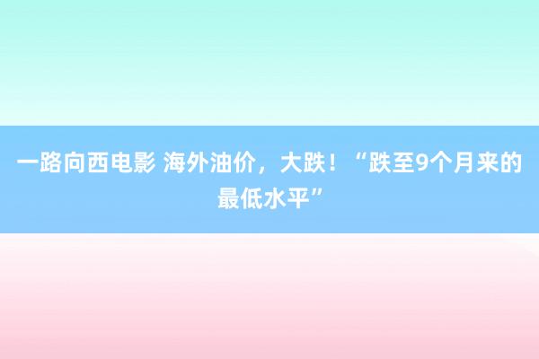 一路向西电影 海外油价，大跌！“跌至9个月来的最低水平”