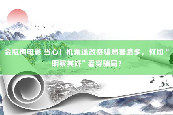 金瓶梅电影 当心！机票退改签骗局套路多，何如“明察其奸”看穿骗局？