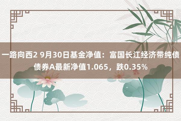 一路向西2 9月30日基金净值：富国长江经济带纯债债券A最新净值1.065，跌0.35%