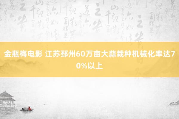 金瓶梅电影 江苏邳州60万亩大蒜栽种机械化率达70%以上