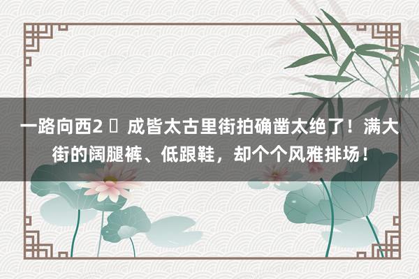 一路向西2 ​成皆太古里街拍确凿太绝了！满大街的阔腿裤、低跟鞋，却个个风雅排场！