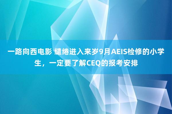 一路向西电影 缱绻进入来岁9月AEIS检修的小学生，一定要了解CEQ的报考安排