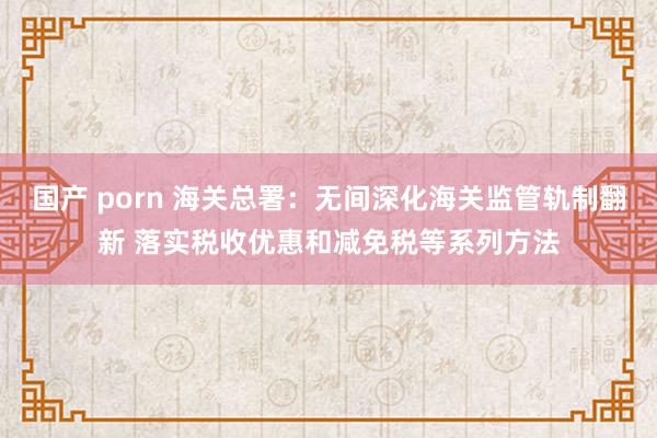 国产 porn 海关总署：无间深化海关监管轨制翻新 落实税收优惠和减免税等系列方法