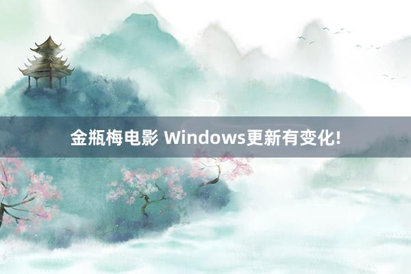 金瓶梅电影 Windows更新有变化!