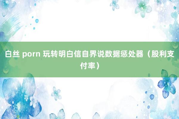 白丝 porn 玩转明白信自界说数据惩处器（股利支付率）