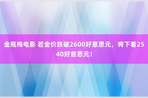 金瓶梅电影 若金价跌破2600好意思元，将下看2540好意思元！