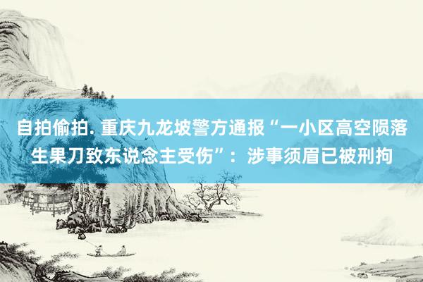 自拍偷拍. 重庆九龙坡警方通报“一小区高空陨落生果刀致东说念主受伤”：涉事须眉已被刑拘