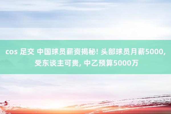 cos 足交 中国球员薪资揭秘! 头部球员月薪5000, 受东谈主可贵, 中乙预算5000万