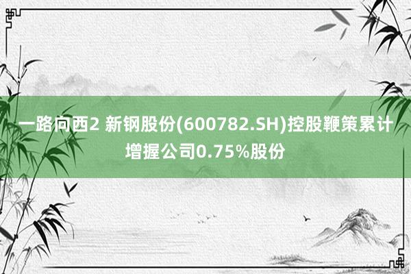 一路向西2 新钢股份(600782.SH)控股鞭策累计增握公司0.75%股份