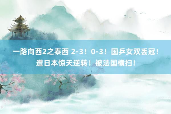 一路向西2之泰西 2-3！0-3！国乒女双丢冠！遭日本惊天逆转！被法国横扫！